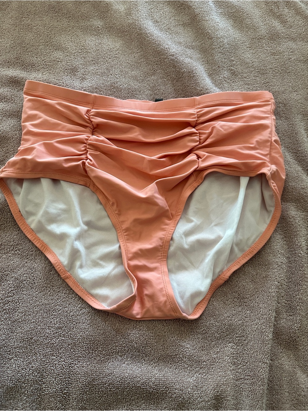 torrid Peach Ruched High-Waist Bikini Bottoms